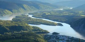 Top of the World Highway, scenery and geography,  iconic drives, wilderness and wildlife, highways, transportation, hpw, Dawson City, Klondike River, Yukon River